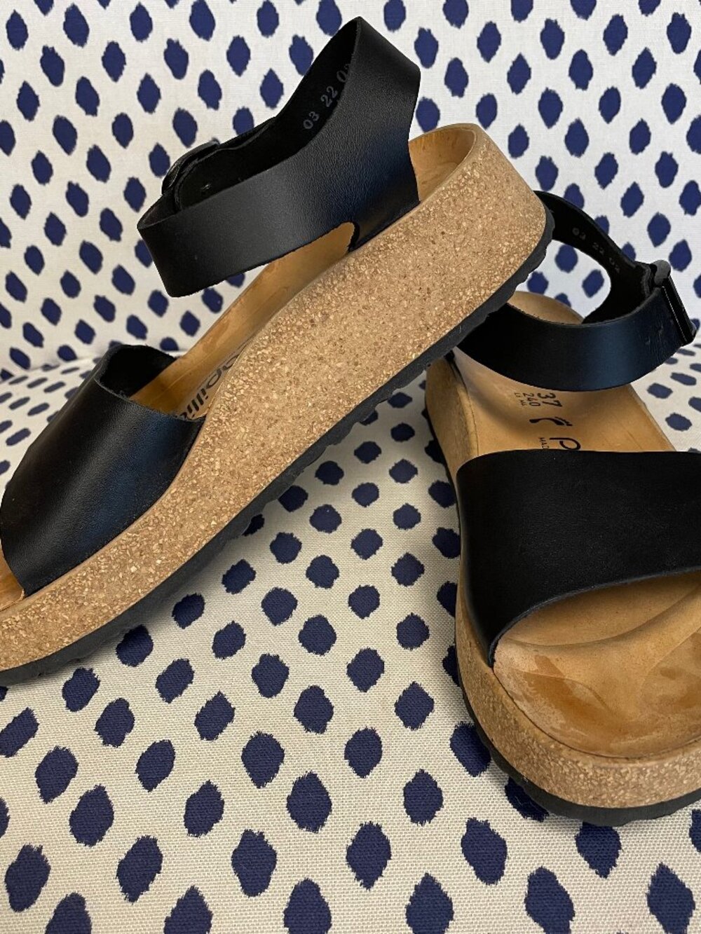 Papillio Black Cork Platform Sandals